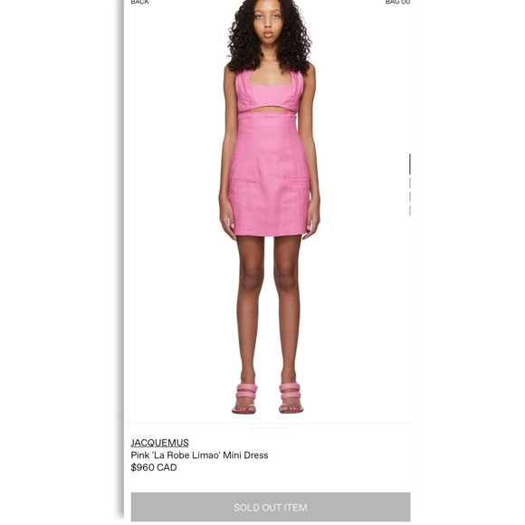 JACQUEMUS Pink 'La Robe Limao' Mini Dress - Picture 3 of 8